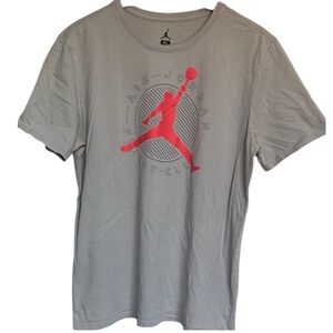 Jordan Gray Tee with Vibrant Orange Logo